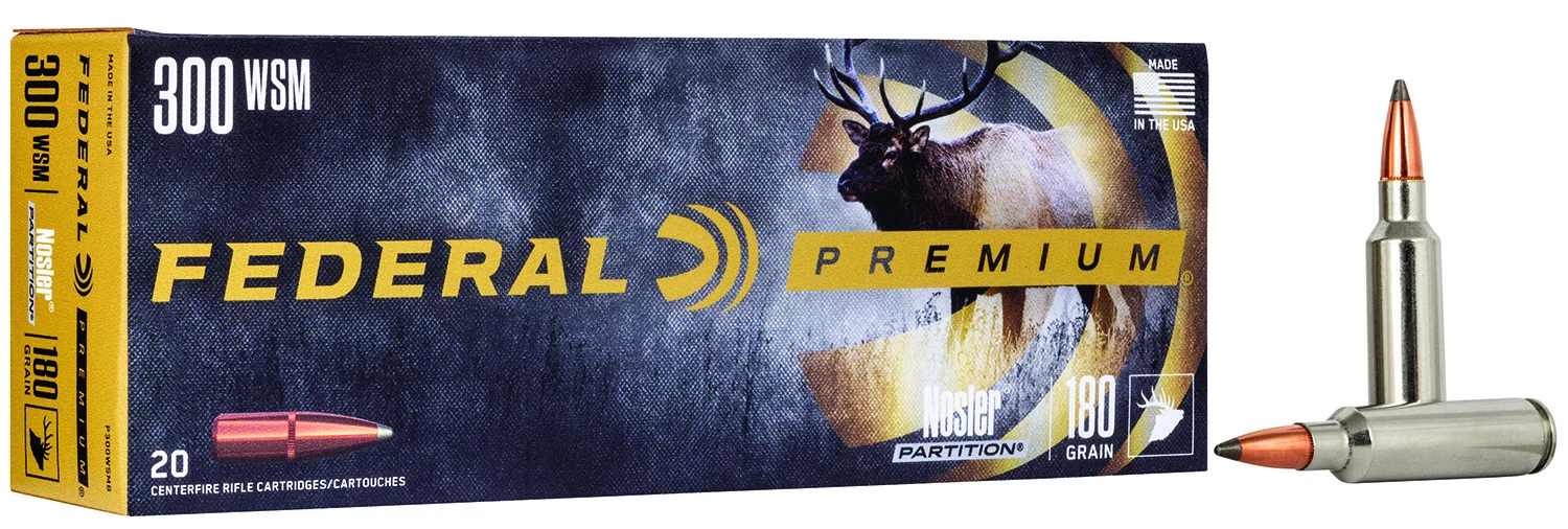 Federal P300WSMB Premium 300WSM 180gr Nosler Partition 20 Per Box/10 Case