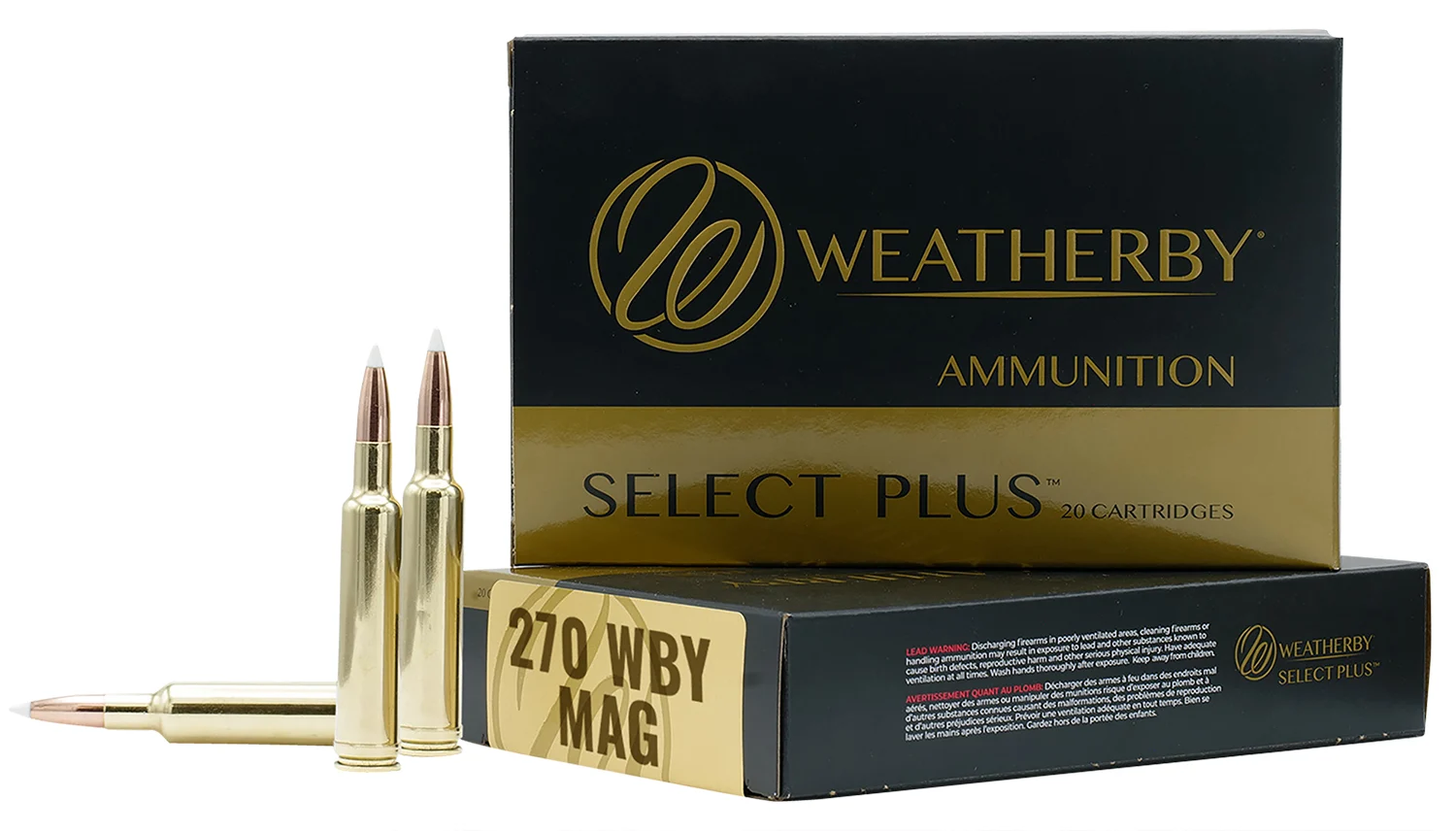 Weatherby N270150PT Select Plus 270WthbyMag 150gr Nosler Spitzer Partition 20 Per Box/10 Case