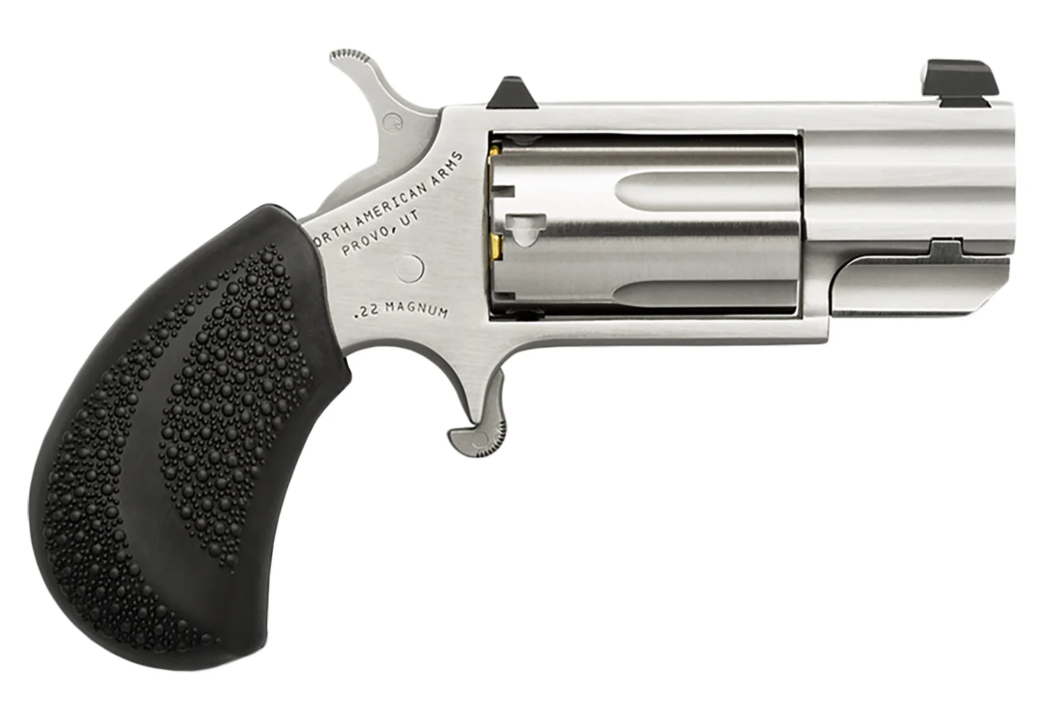 NORTH AMERICAN ARMS PUG 22MAG REV 1" SS WHITE DOT
