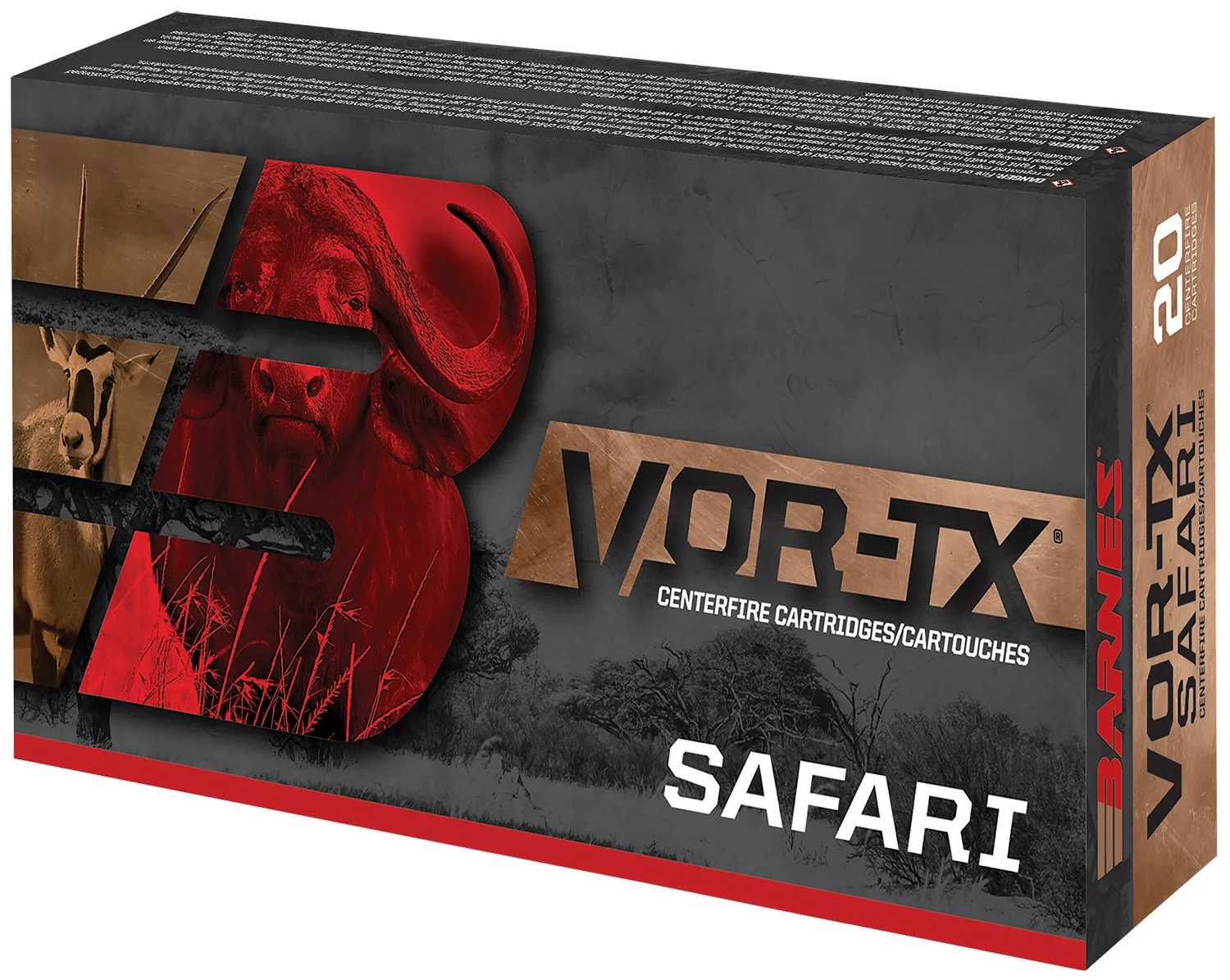 Barnes Bullets 22030 VOR-TX Safari 470Nitro Express 500gr Barnes TSX Flat Base 20 Per Box/10 Case