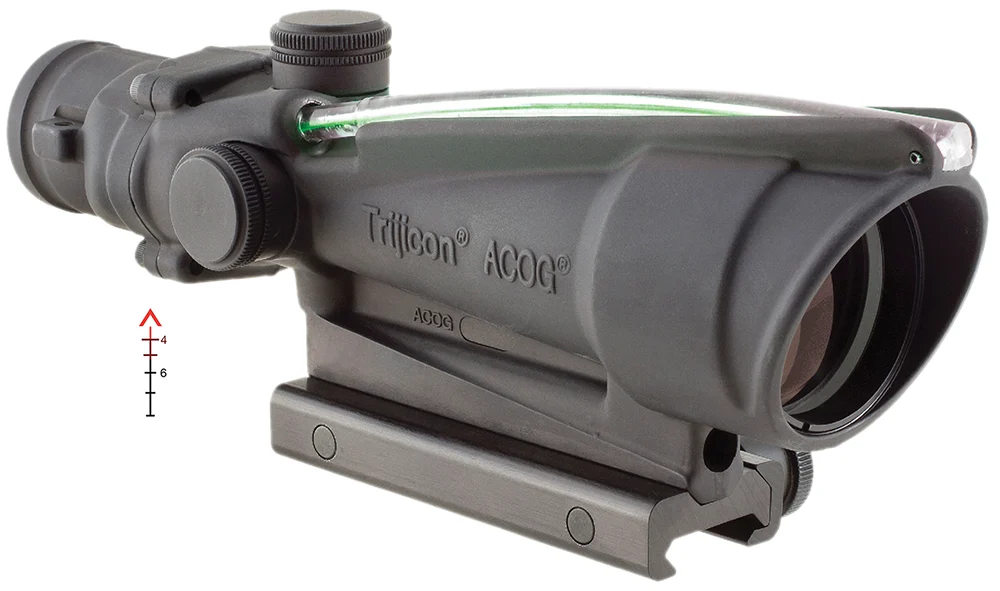 Trijicon 100144 ACOG Black Hardcoat Anodized 3.5x35mm Illuminated Green Chevron .308/7.62 BDC Reticle