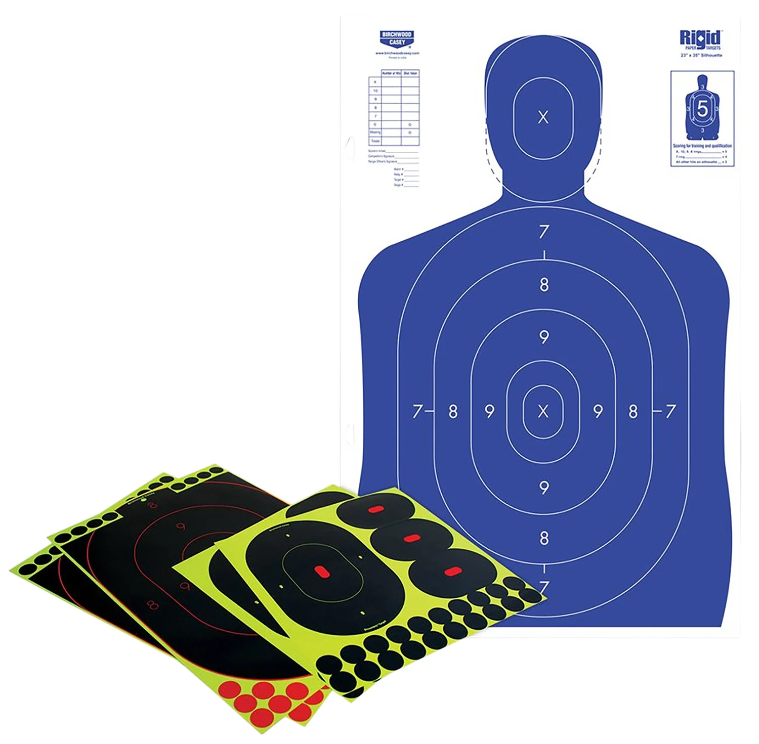 Birchwood Casey 34602 Shoot-N-C Reactive Target Self-Adhesive Paper Multi-Color Silhouette Kit