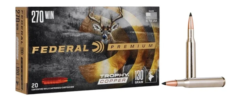 Federal P270TC1 Premium 270Win 130gr Trophy Copper 20 Per Box/10 Case