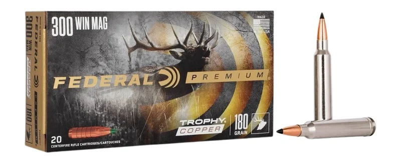 Federal P300WTC1 Premium 300WinMag 180gr Trophy Copper 20 Per Box/10 Case