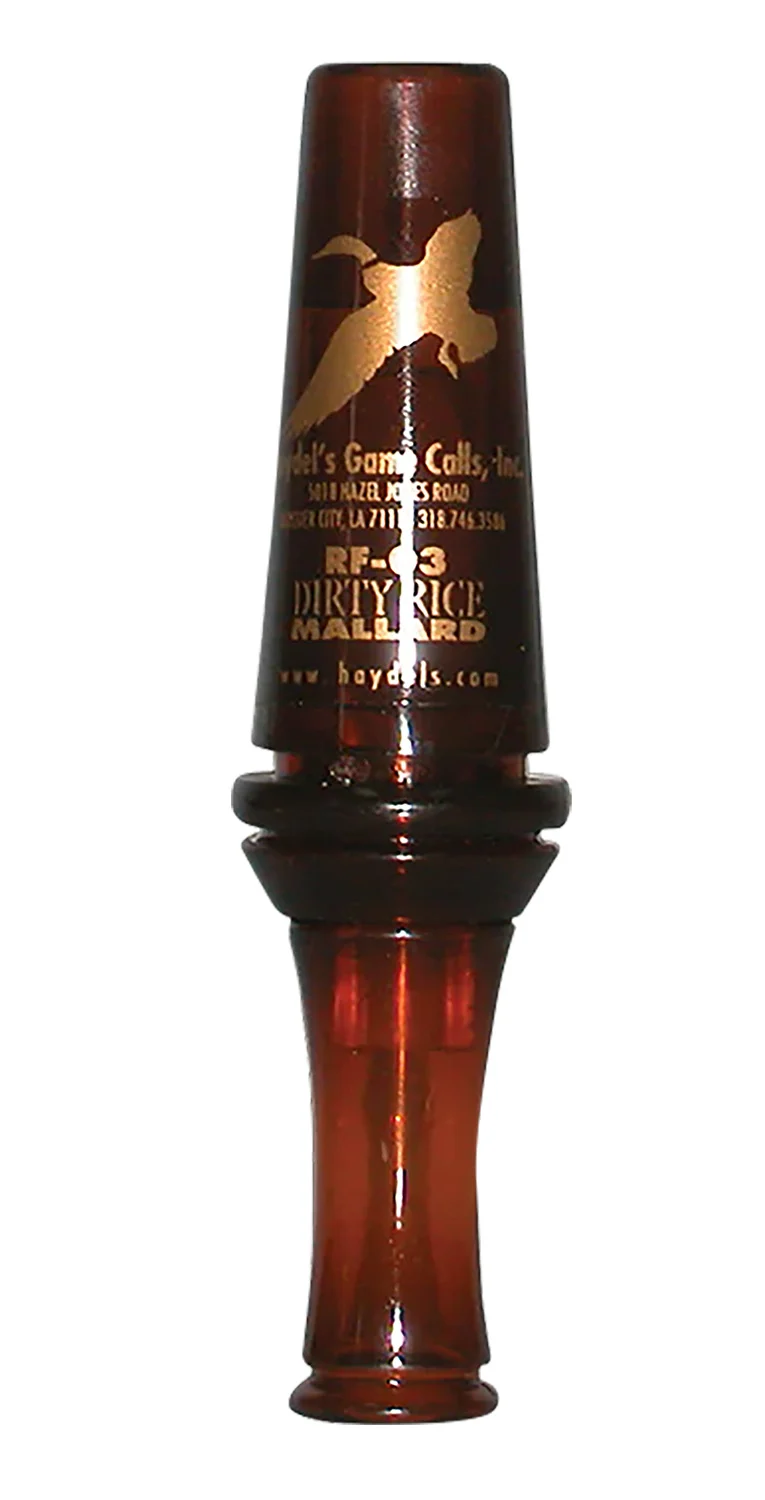 Haydel's Game Calls RF03 Dirty Rice Open Call Double Reed Mallard Sounds Attracts Ducks Brown Plastic