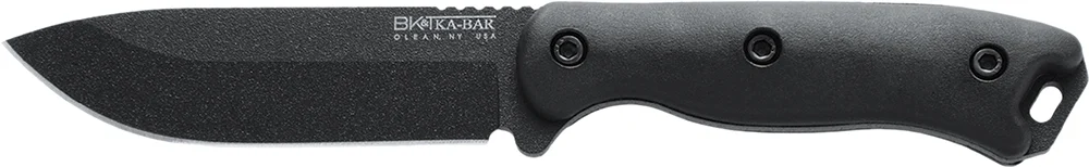 Ka-Bar BK16 Becker 4.38" Fixed Drop Point Plain Black 1095 Cro-Van Blade, Black Ultramid Handle, Includes Sheath