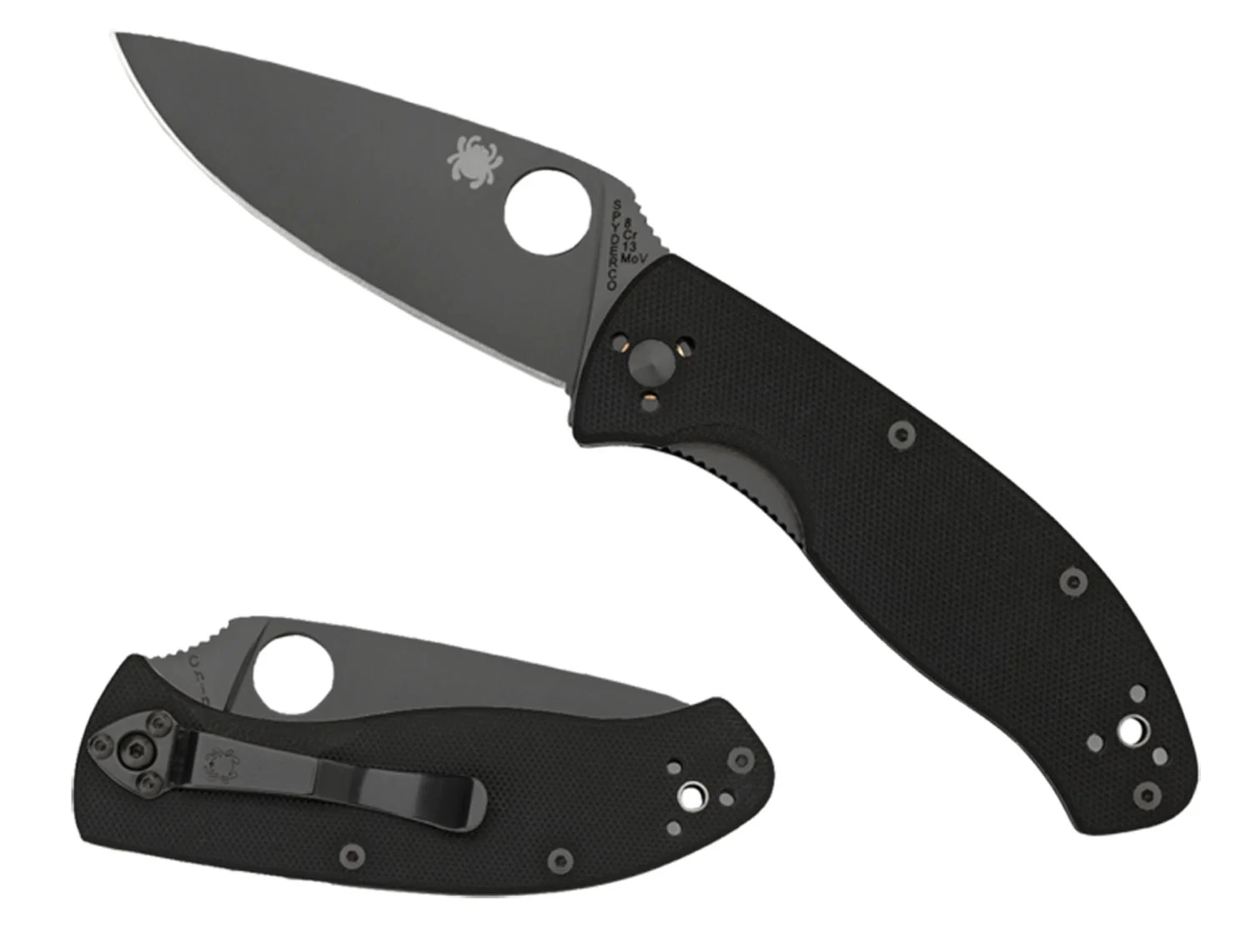 Spyderco C122GBBKPS Tenacious 3.39" Folding Drop Point Part Serrated Black Matte 8Cr13MoV SS Blade Black Textured G10 Handle Includes Pocket Clip