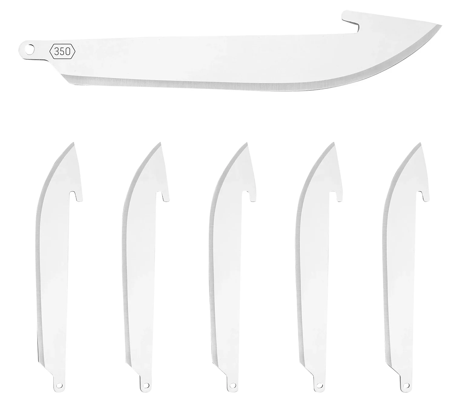 Outdoor Edge RR6 Replacement Blades RazorLite Drop Point 3.50" 420J2 Stainless Steel Blade Silver 6 Blades