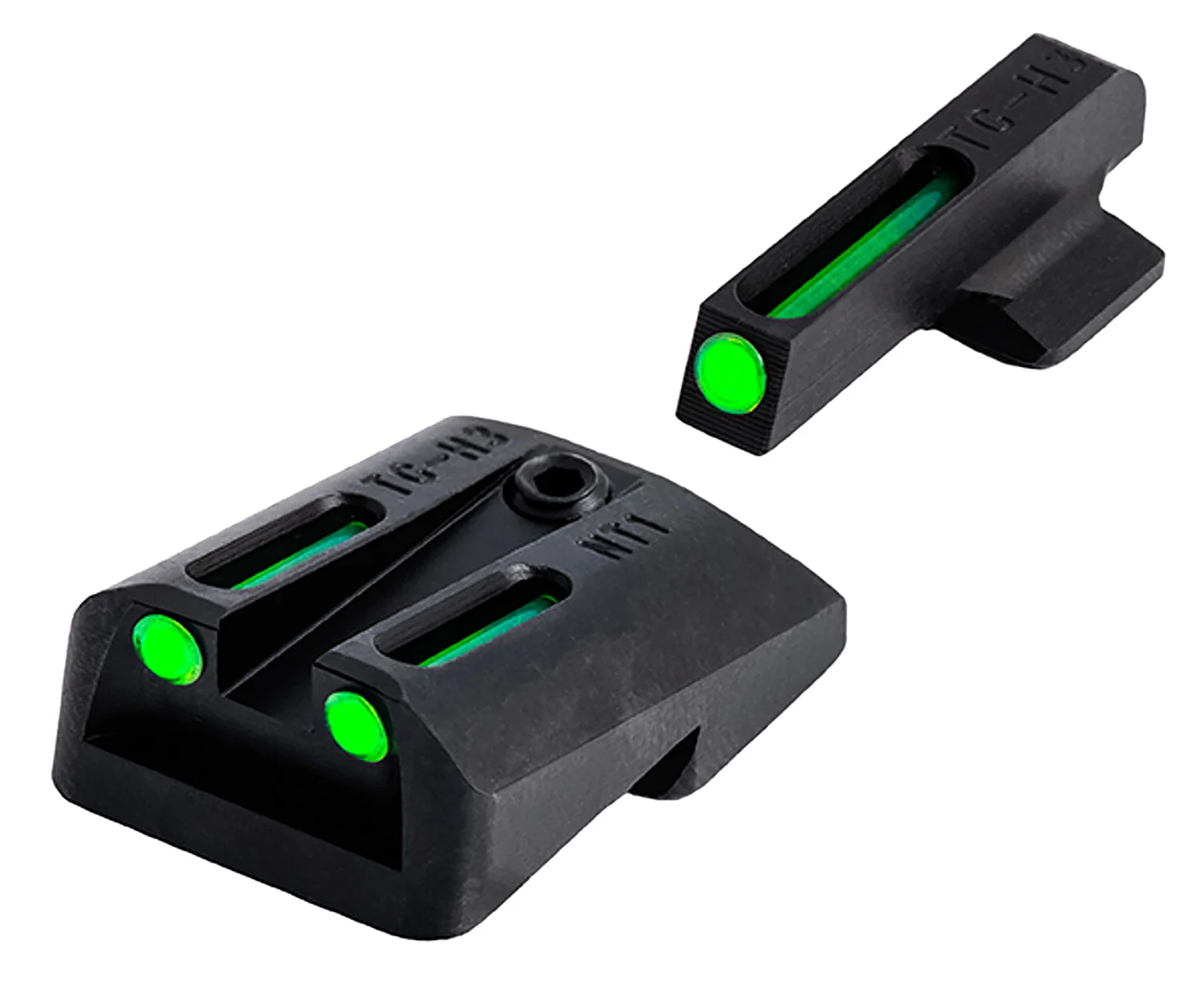 TruGlo TG131NT2 TFO Green/Tritium/Fiber Optic Front Sight-Green/Tritium/Fiber Optic Rear Sight 1911 Government