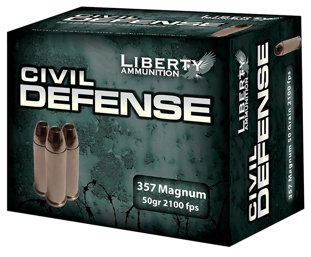 Liberty Ammunition LACD357030 Civil Defense 357Mag 50gr Lead Free Fragmenting Hollow Point 20 Per Box/50 Case
