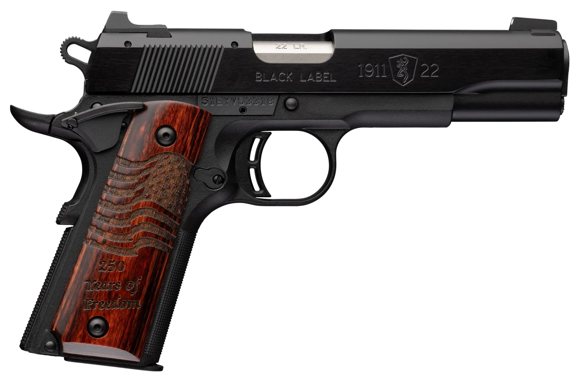BRO 1911-22 BLACK LABEL MEDALLION 250 22LR 4.25
