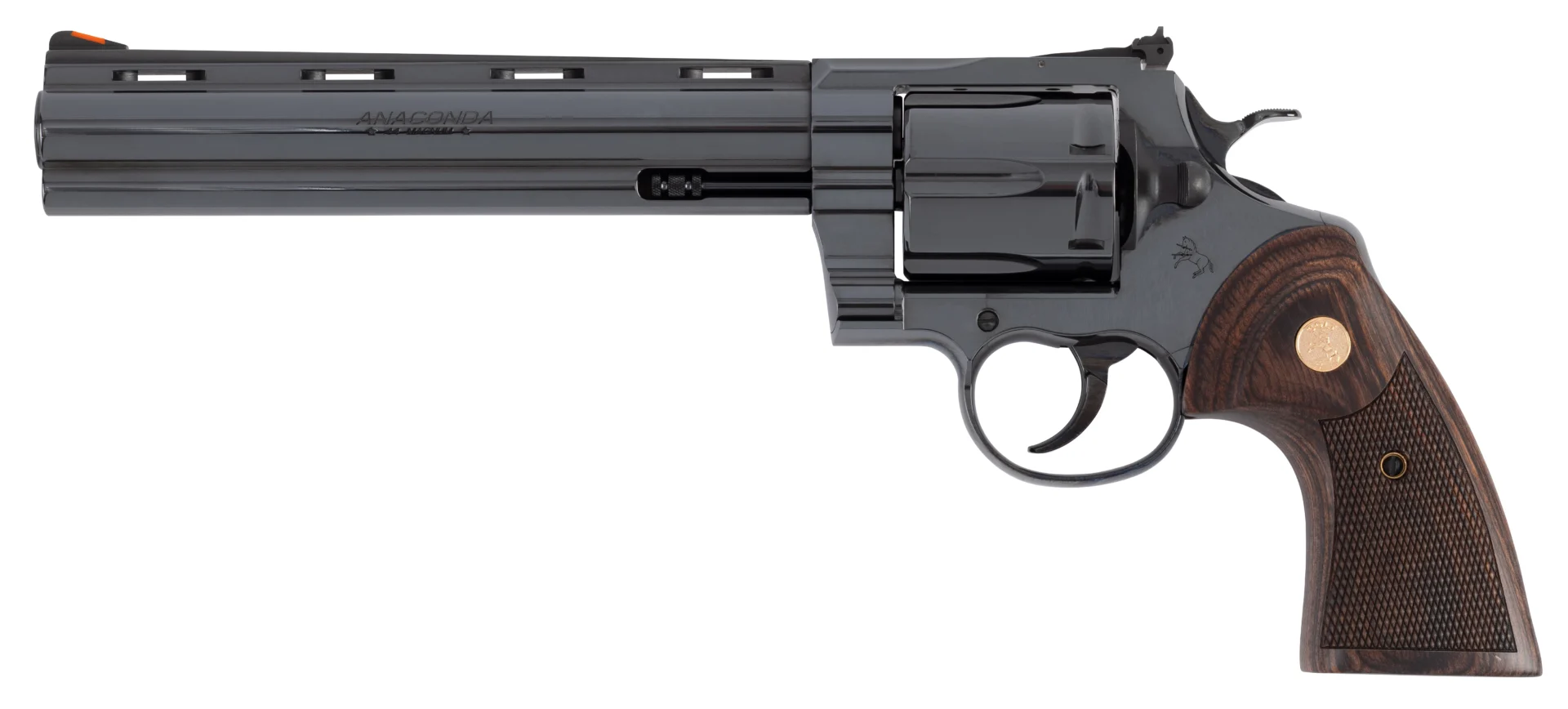 CLT ANACONDA 44MAG 8 BLUE WOOD GOLD GRIPS 6RD