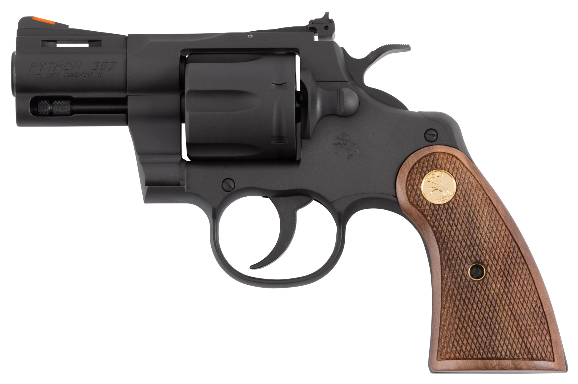 CLT PYTHON 357MAG 2.5 MATTE BLUED WOOD GOLD