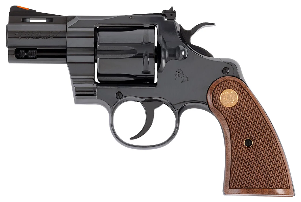 CLT PYTHON 357MAG 2.5 BLUE WOOD GOLD GRIPS 6RD