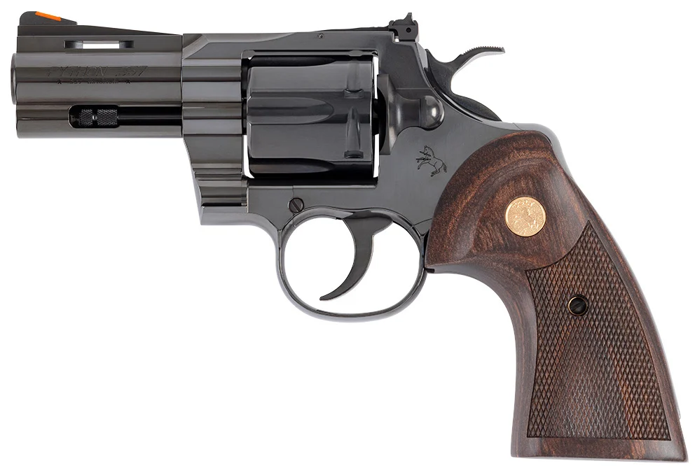 CLT PYTHON 357MAG 3 BLUE WOOD GOLD GRIP 6RD