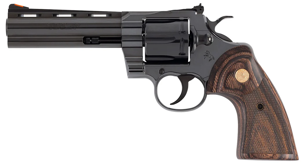 CLT PYTHON 357MAG 5 BLUED WOOD GOLD GRIP 6R
