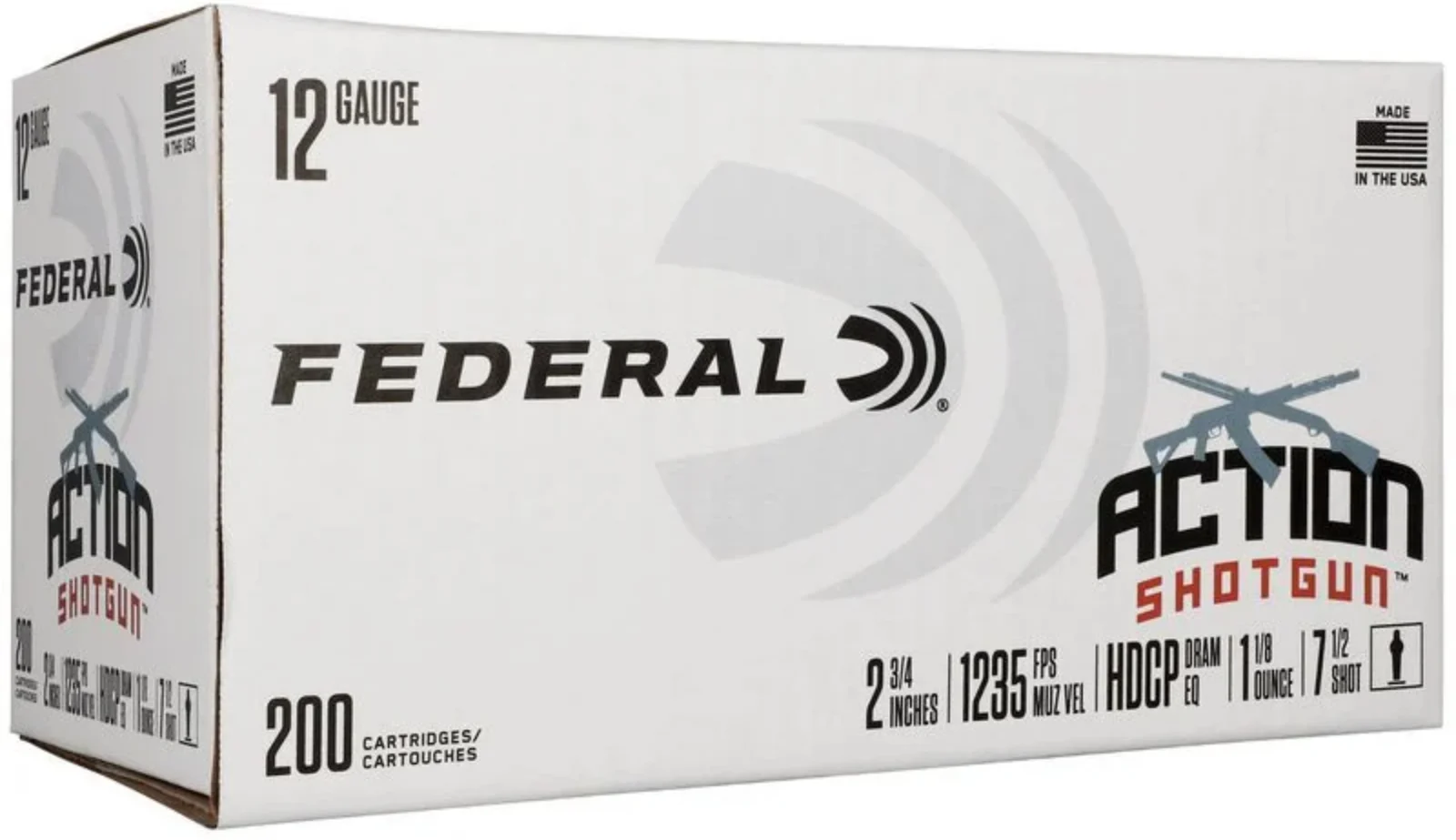 FED ACTION SHOTGUN 12GA 2.75 1-1/8OZ #7.5 200/1