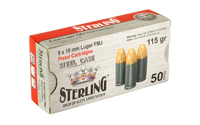 STERLING 9MM 115GR FMJ STEEL 50/1000 - Image 2