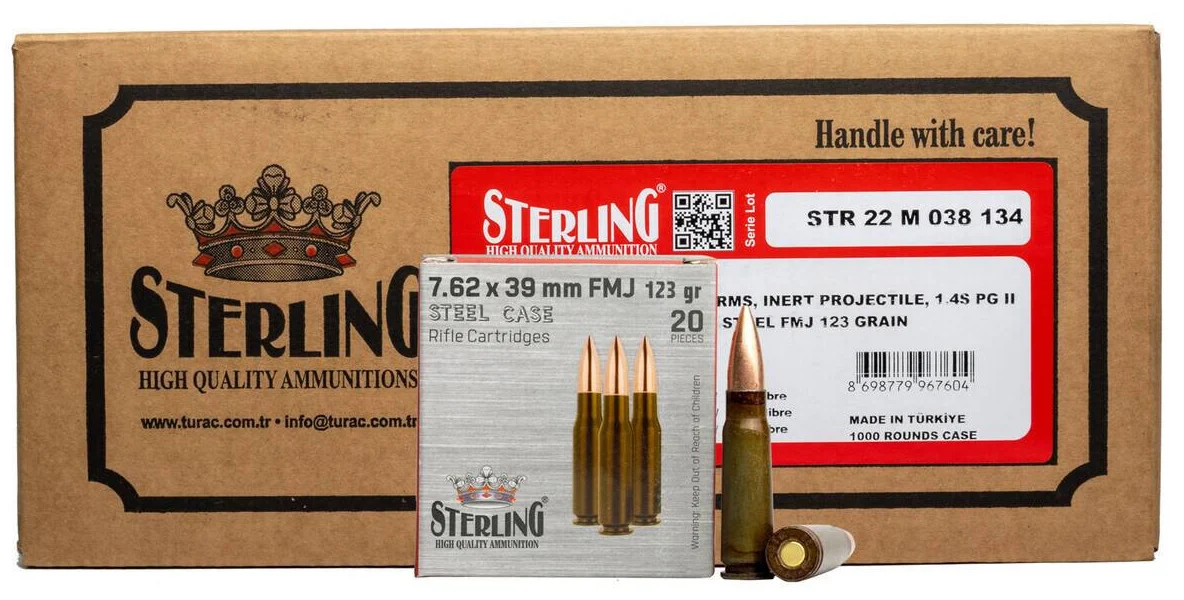 GO STERLING 7.62X39 123GR FMJ 1000/1 (80)