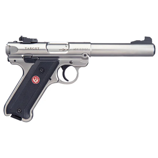 RUG MARK IV TARGET 22LR 5.5 SS BLK GRIPS 10RD