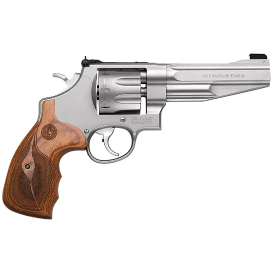 SW PC 627 357MAG 5 SS GOLD BEAD AS 2 GRIPS 8RD