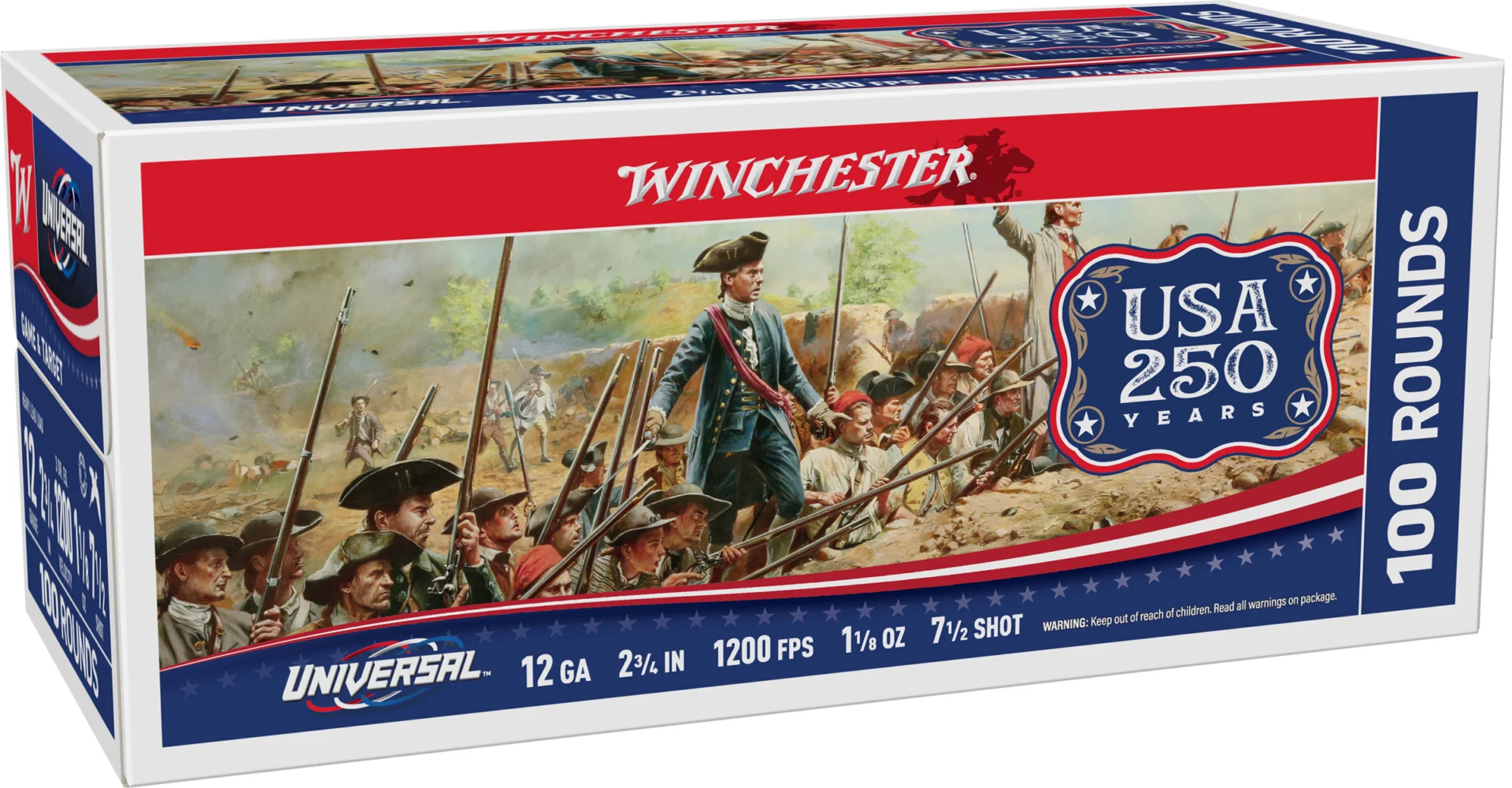 WIN UNIVERSAL 250TH 12GA 2.75 #7.5 1-1/8OZ 200RD