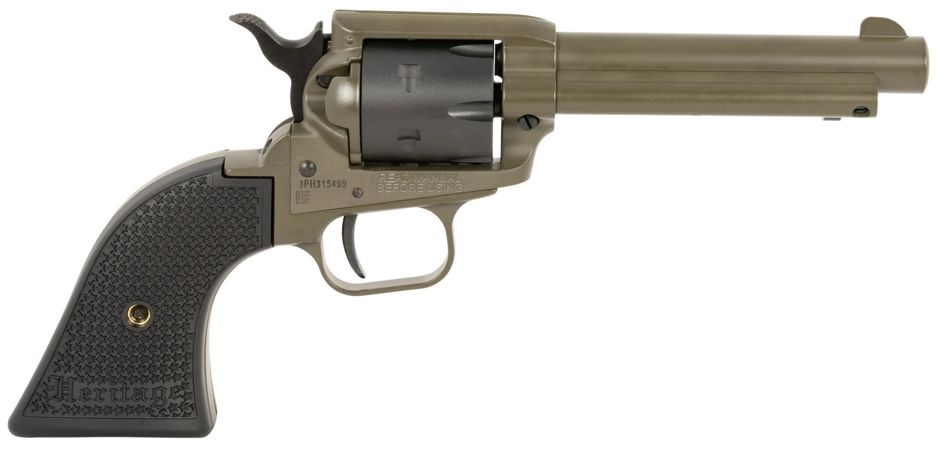 HERITAGE MANUFACTURING 22LR ODG/BLK 4.75" FS
