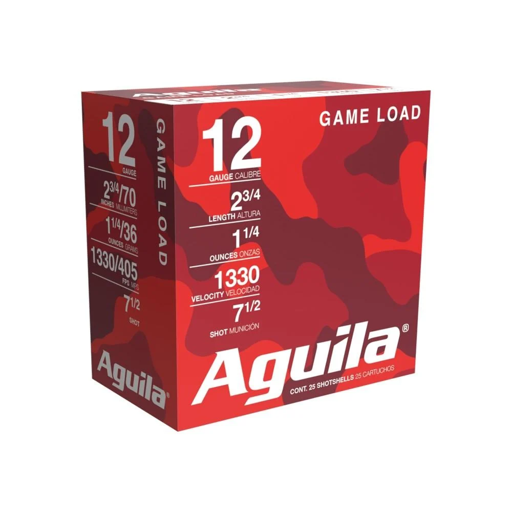 Aguila High Velocity Field Shotshells 12 ga 2-3/4" 1-1/4oz 1330 fps #7.5 25/ct