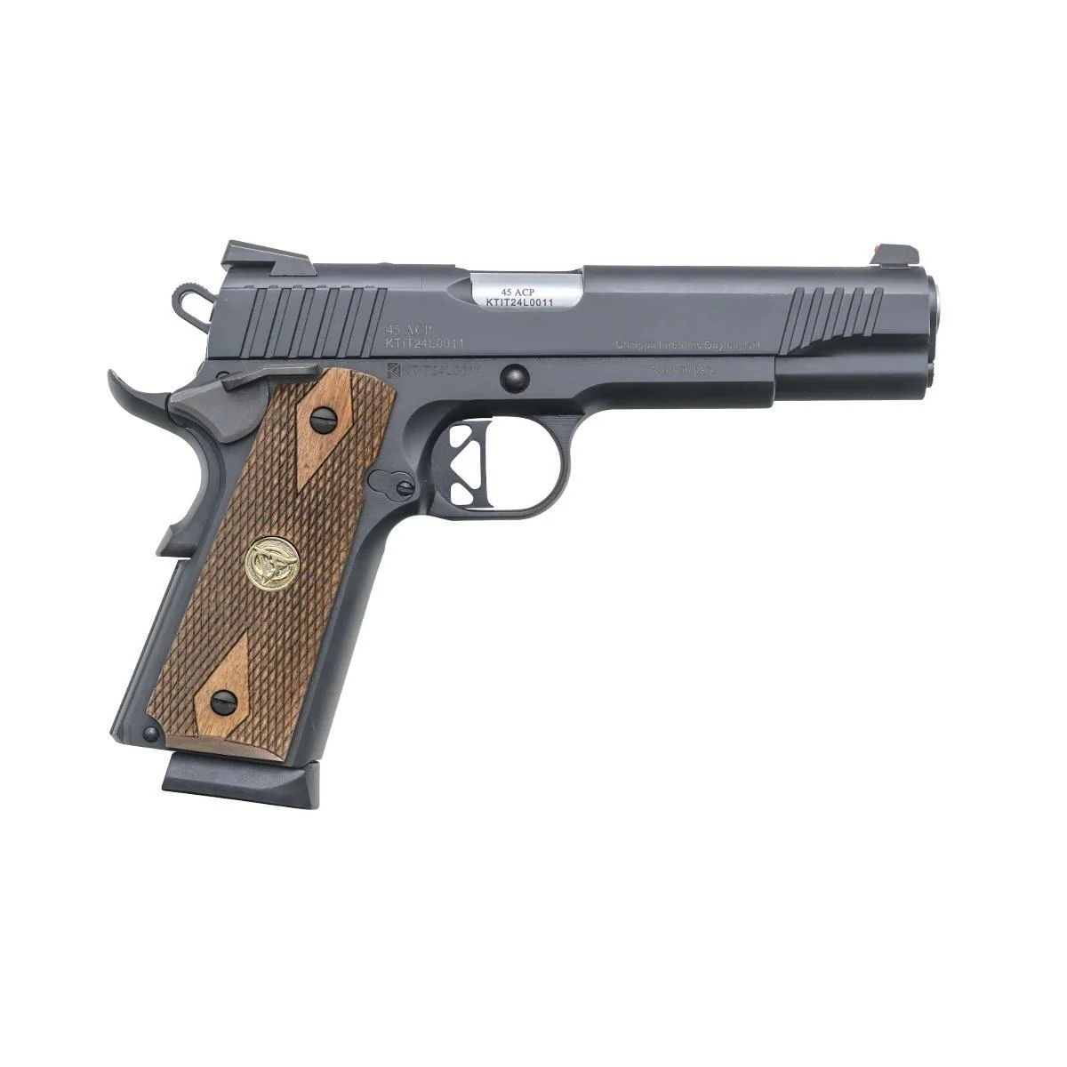 Chiappa 1911 Superior Optic Ready Handgun .45 ACP 8rd Magazines(2) 5" Barrel Blued w/Walnut Grips