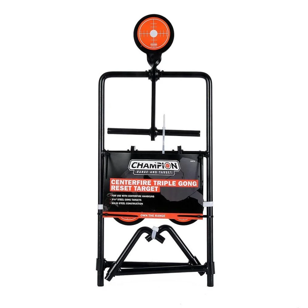 Champion Centerfire Handgun Triple Gong Reset Target Steel