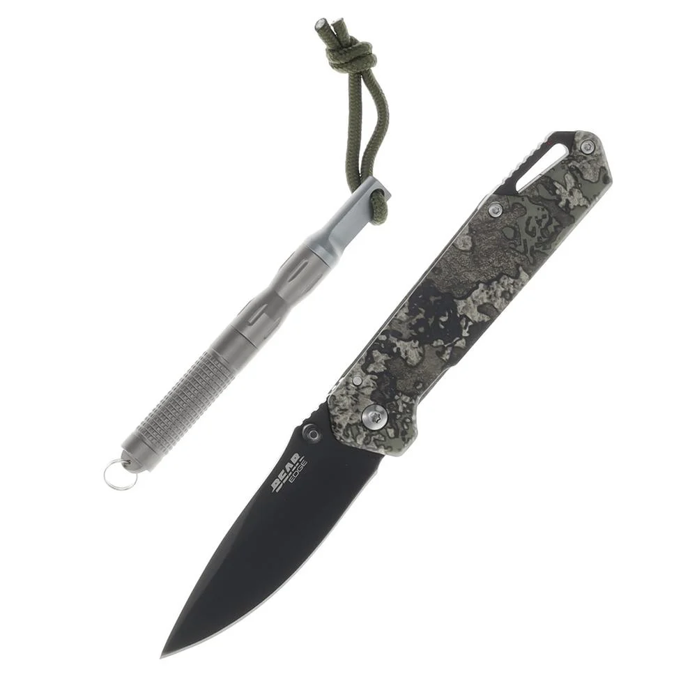Bear & Son Edge Folding Knife 3" Drop Point Blade Truetimber Strata