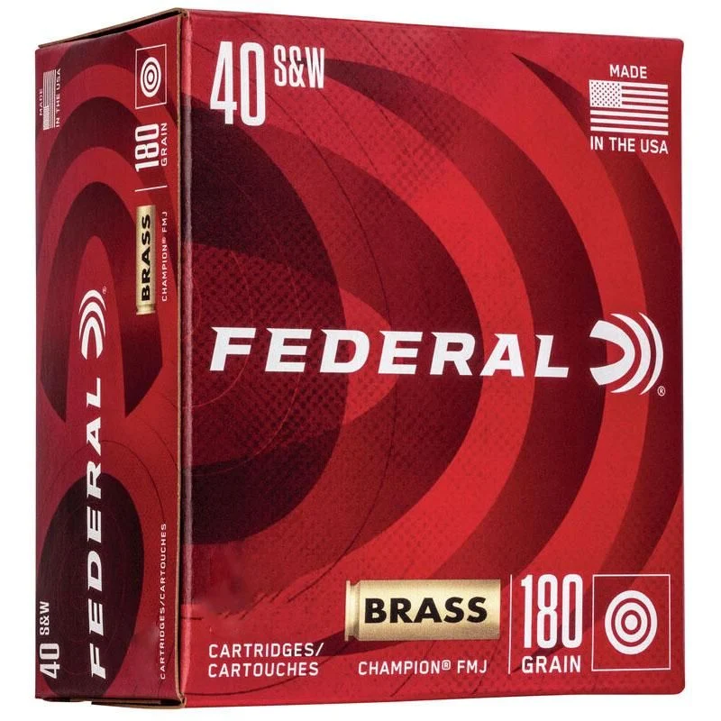 Federal Champion Handgun Ammunition .40 S&W 180gr FMJ 1000 fps 400/ct Bulk