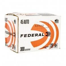 Federal Champion Handgun Ammunition .45 Auto 230gr FMJ 890 fps 300/ct (Bulk)