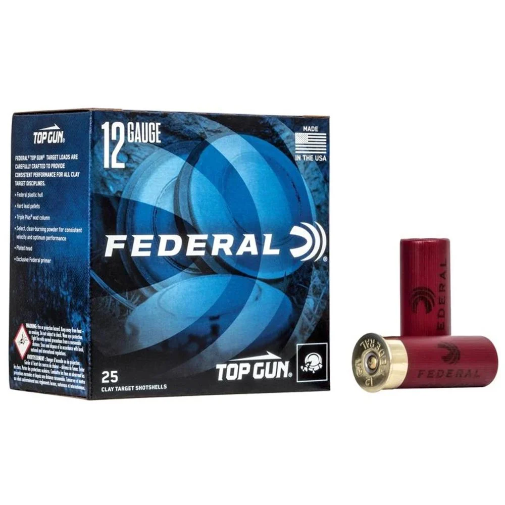 Federal Top Gun Shotshells 12 ga 2-3/4" 1-1/8 oz 1200 fps #7.5 250/ct Case (10-25/ct)