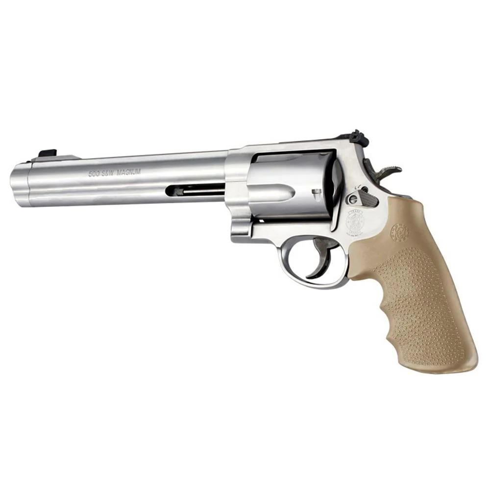 Hogue OverMolded Rubber Tamer Conversion Monogrip S&W K/L/N/X/Z-Frame Revolvers Round Butt FDE