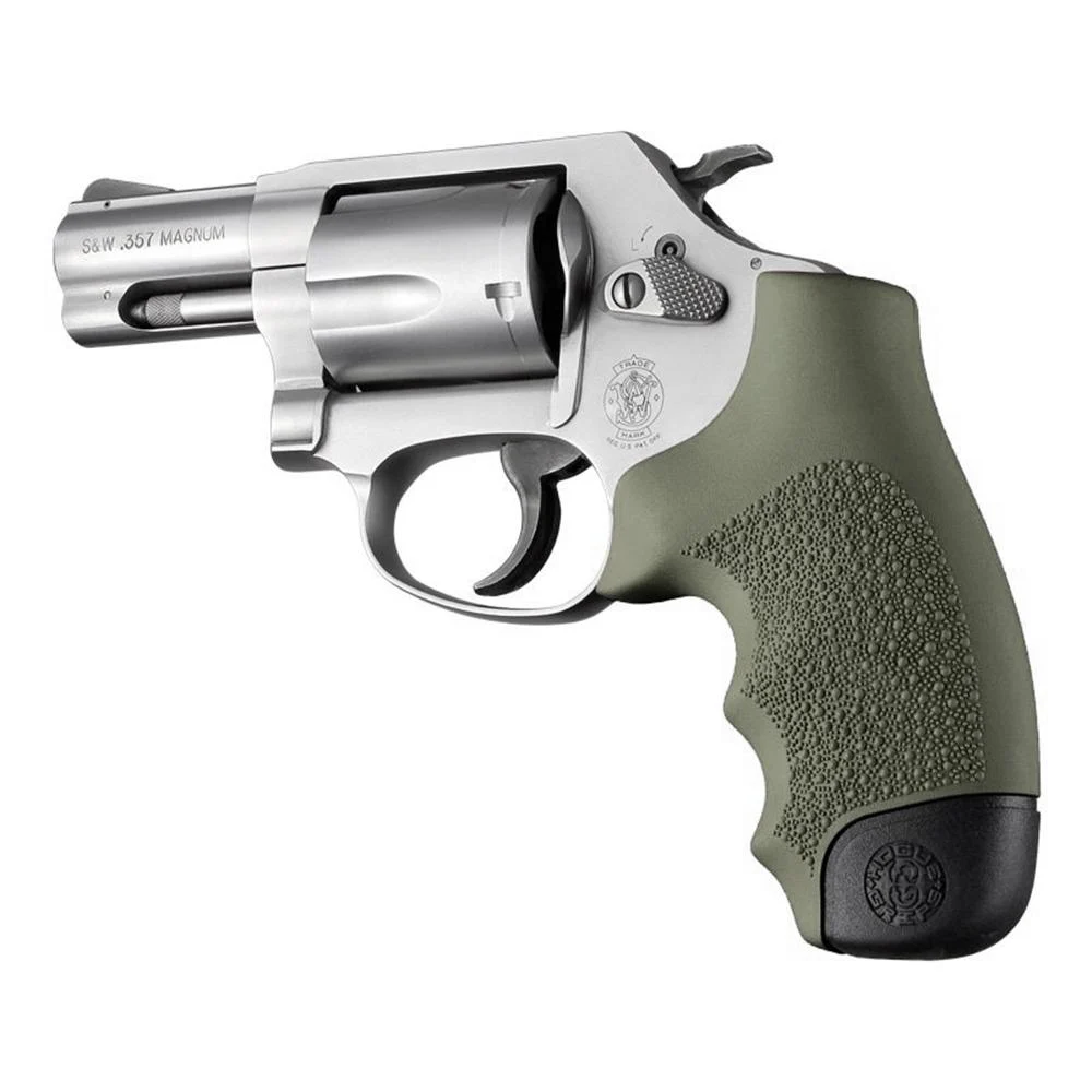 Hogue Overmolded Rubber Full Size Monogrip S&W Round Butt J-Frame Revolvers OD Green