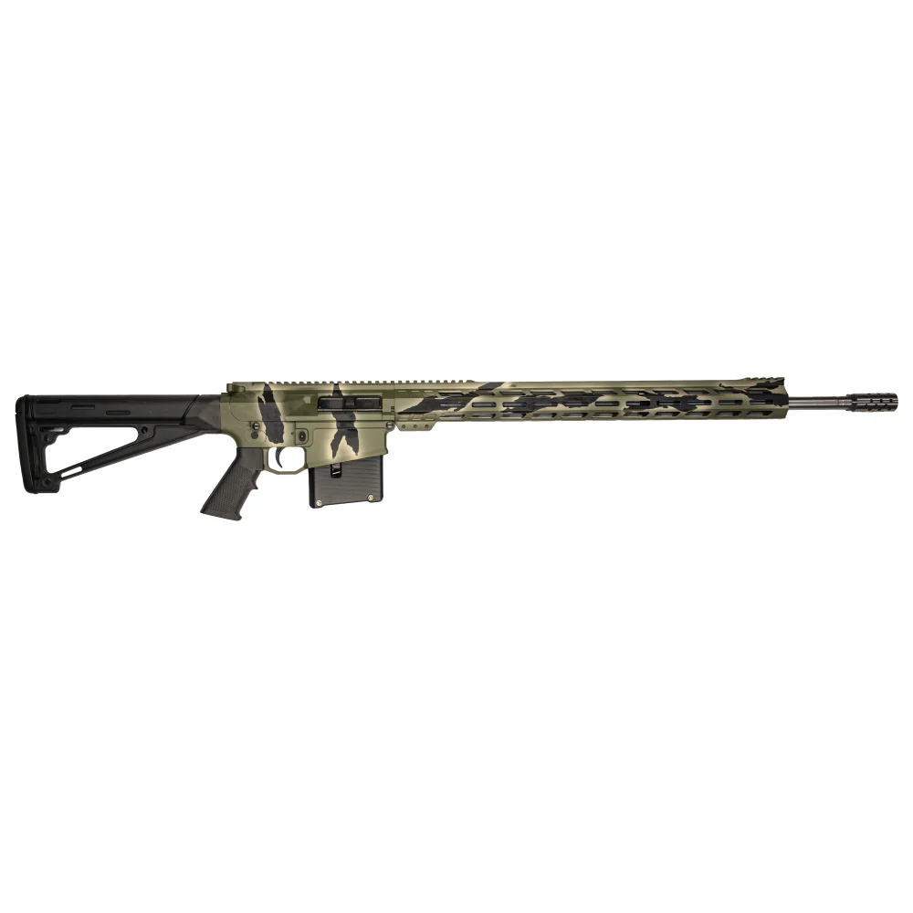 GLFA AR Long Action Rifle 6.5 PRC 5rd Magazine 24" Barrel M-LOK Handguard Green Pursuit Cerakote