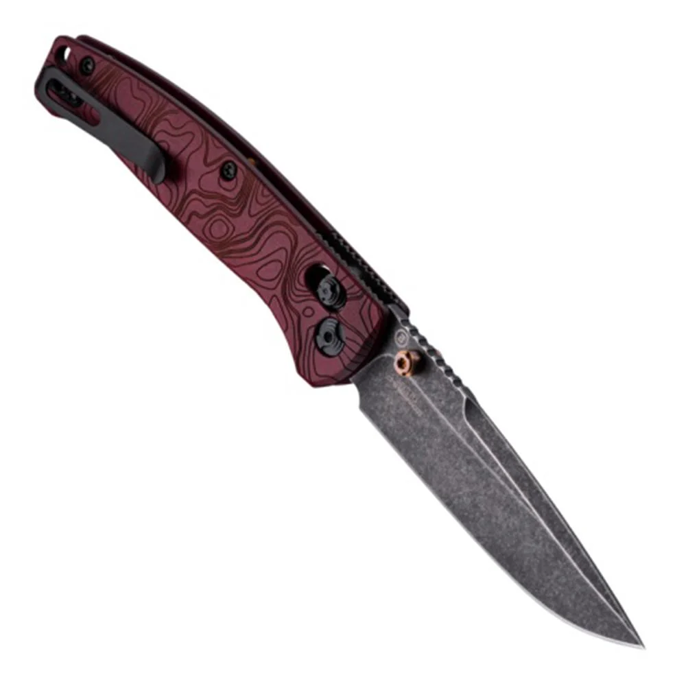 Hogue Mysto Folder Knife 3-2/5 Drop Point Blade Fire Redstone