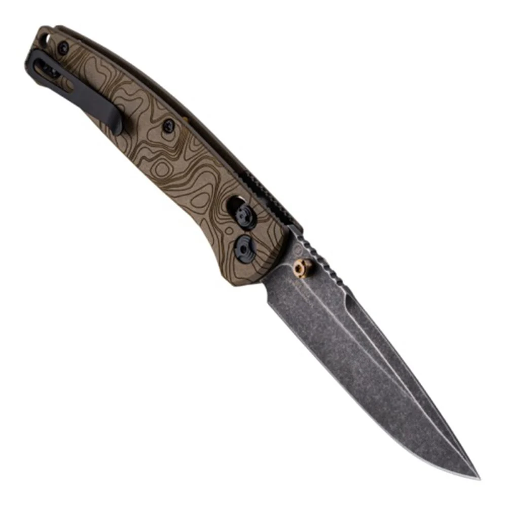 Hogue Mysto Folder Knife 3-2/5 Drop Point Blade Earth Brown