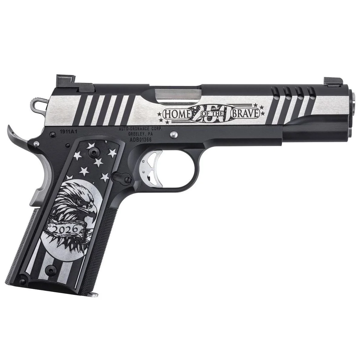 Auto Ordnance America 250th Anniversary "Land of the Free" 1911 Handgun 7rd Magazine(1) 5" Barrel TruGlo Sight
