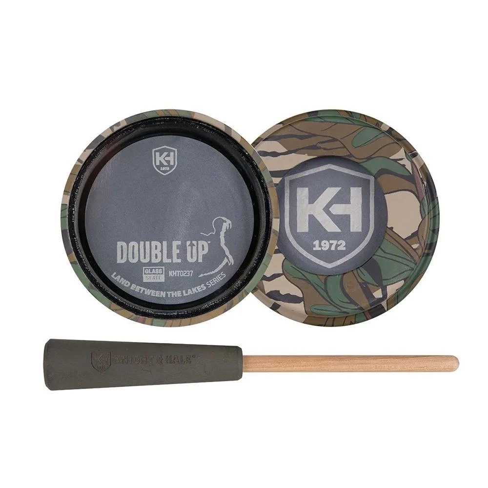 Knight & Hale Double Up Glass/Slate Pot Turkey Call LBTL Series Mossy Oak Greenleaf