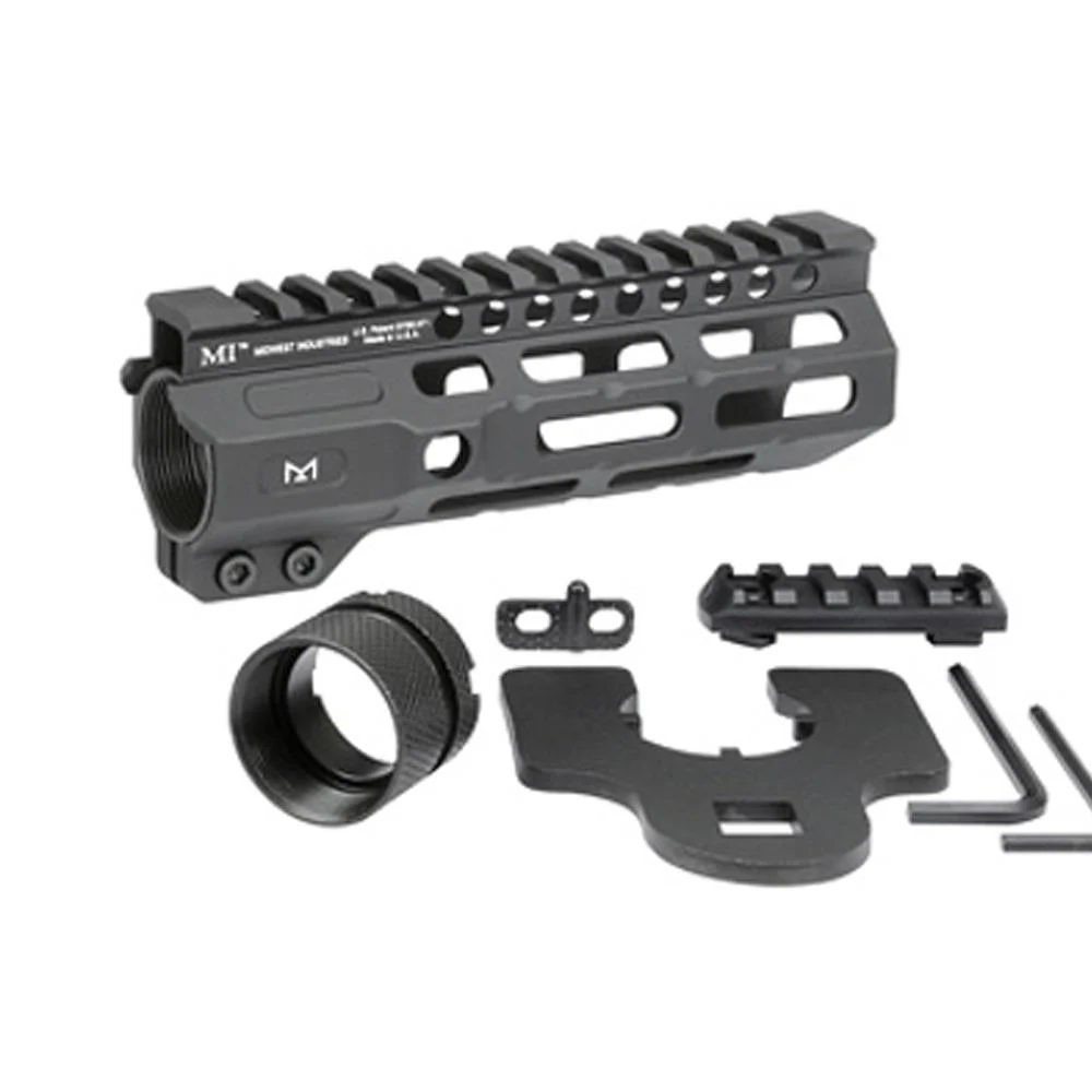 Midwest Industries Combat Rail One Piece Free Float M-LOK Handguard 6" Black