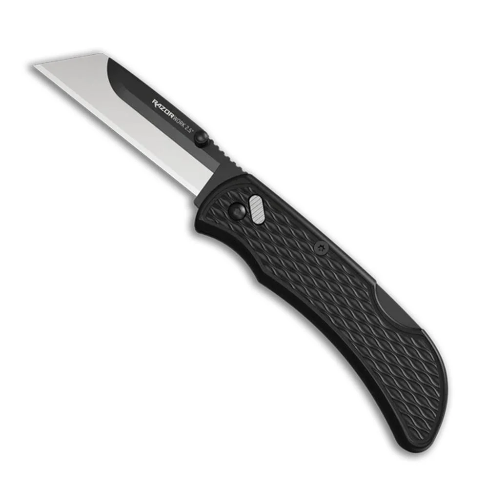 Outdoor Edge Razor-Work Knife 2-1/2" Blade Black with 2 Utility Blades