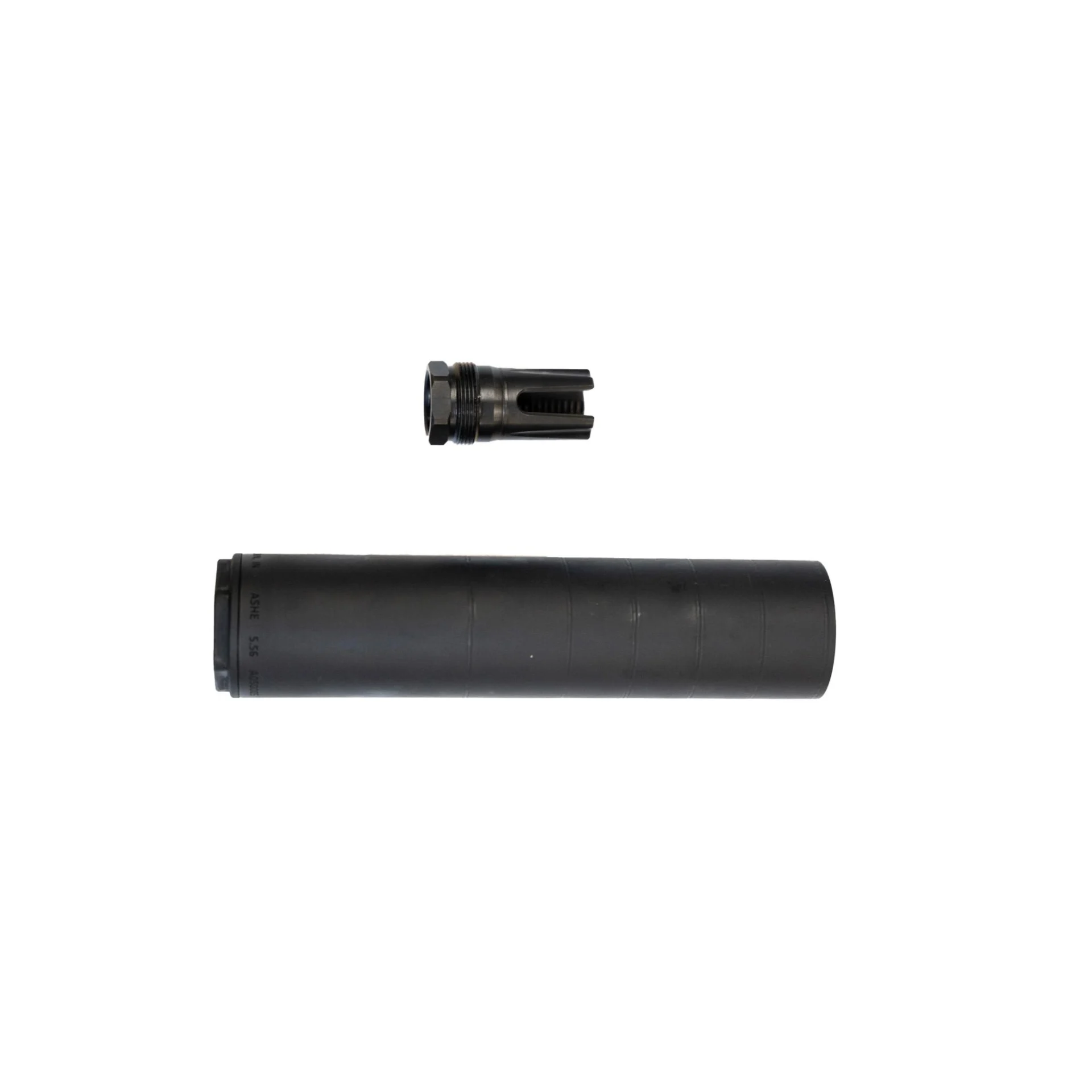 One Horse ASHE Titanium Direct Thread Suppressor 5.56mm 1.5" Dia 1/2X28 Black