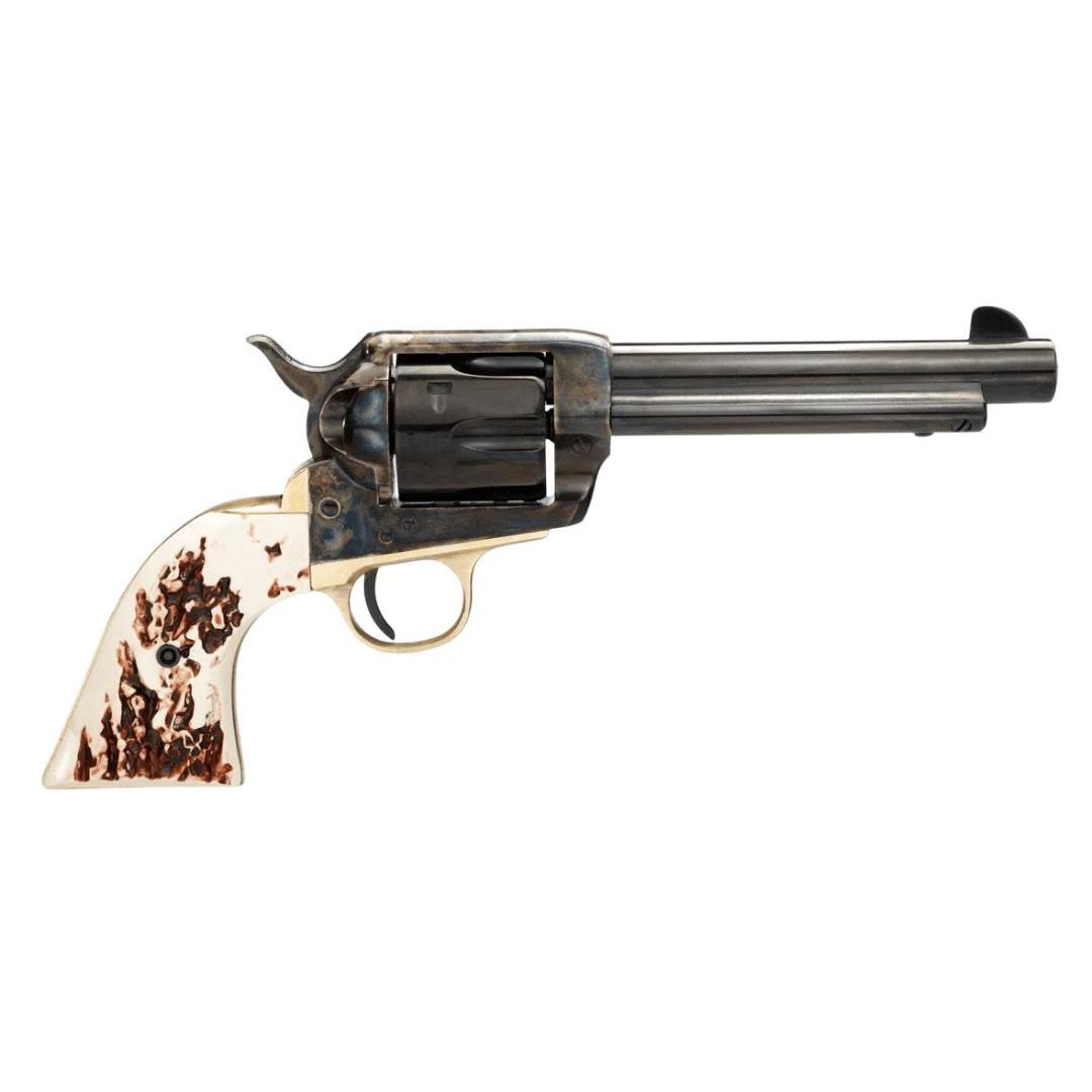 Taylors & Company 1873 Stag Grip Handgun .357 Mag/.38 Spl 6rd Capacity 4.75" Blued Barrel Stag Grip Case Hardened