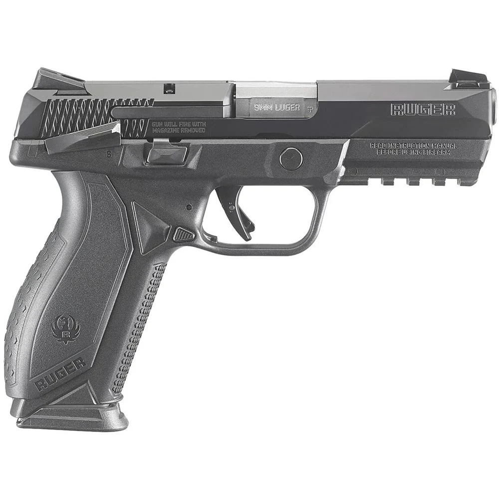Ruger American Duty Frame Handgun 9mm Luger 10rd Magazine 4.2" Barrel Black with Safety