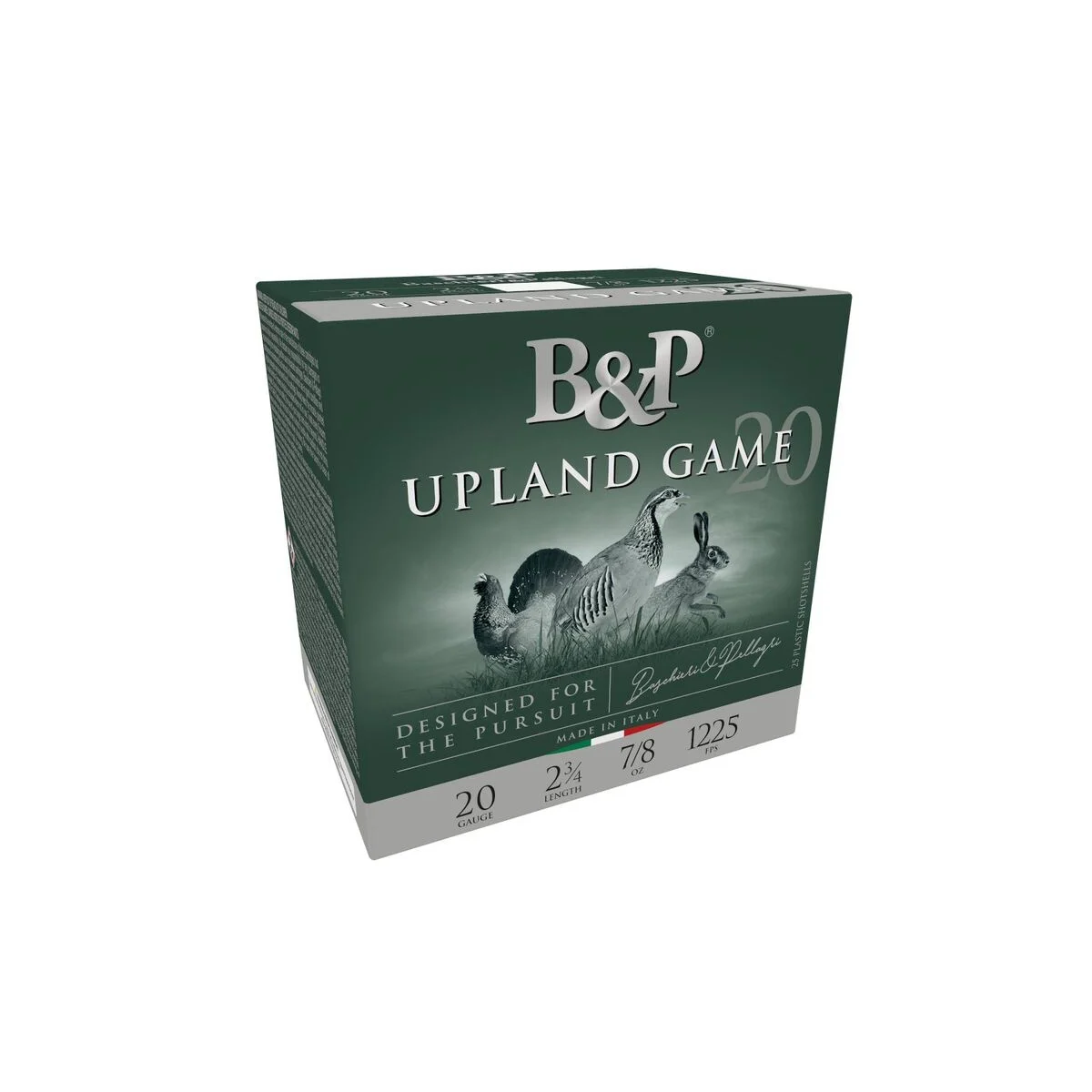 B&P Upland Game Shotshells 20ga 2-3/4'' 7/8oz 1225 fps #5 25/ct