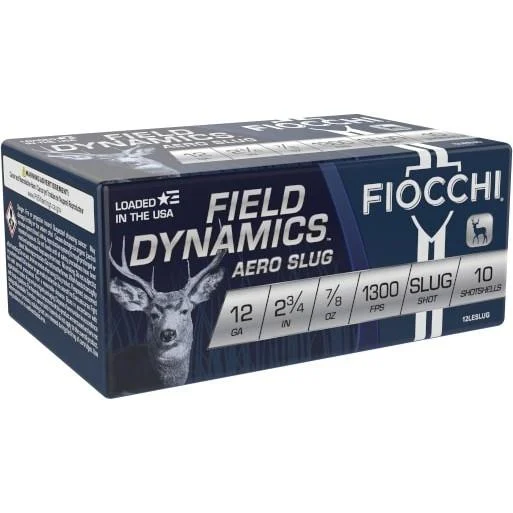 Fiocchi Aero Rifled Slug 12 ga 2 3/4" 7/8 oz Slug 1300 fps10/ct