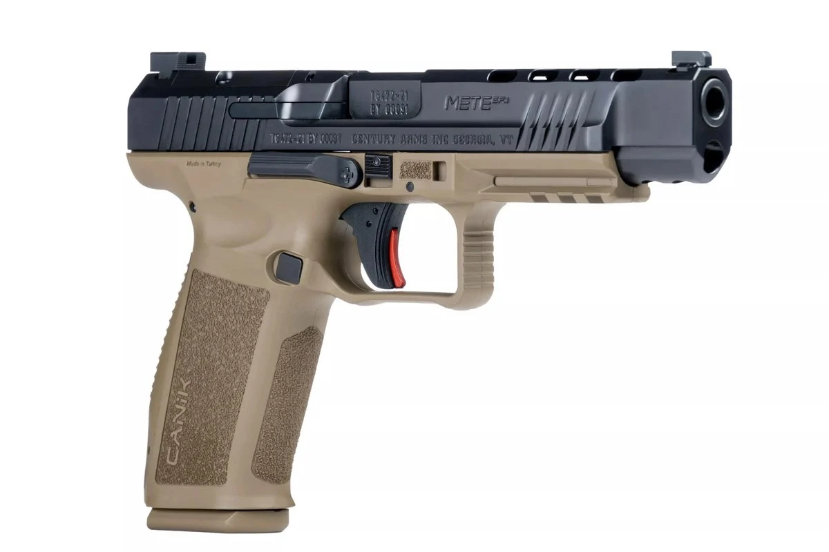 Canik METE SFX Handgun 9mm Luger 20/rd Magazines (2) 5.2" Barrel FDE Grip and Black Slide