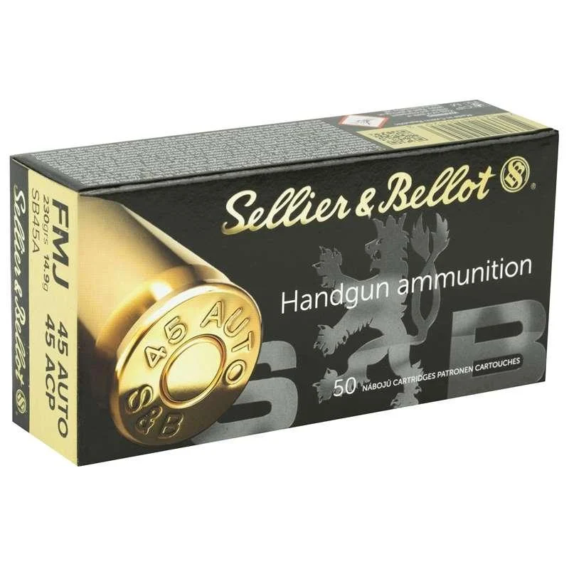 Sellier & Bellot Pistol & Revolver Ammo .45 Auto 230 gr FMJ 50/ct